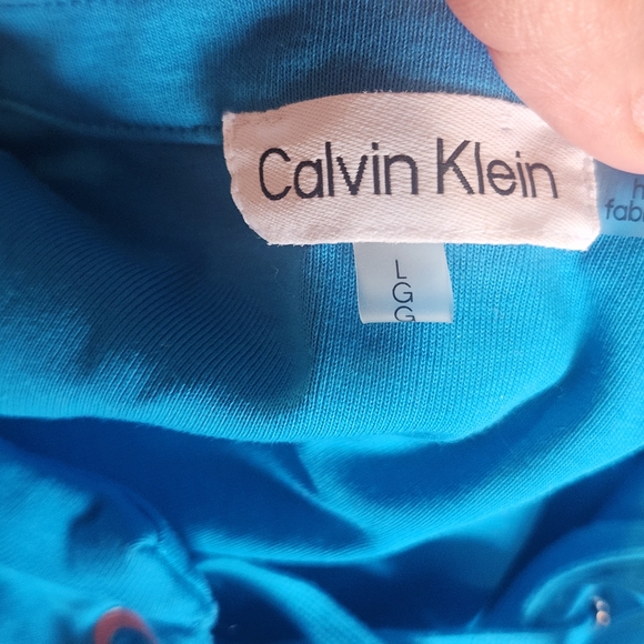 Calvin Klein Blue Lace-Up Women's Blouse Size L Euc - Picture 4 of 4